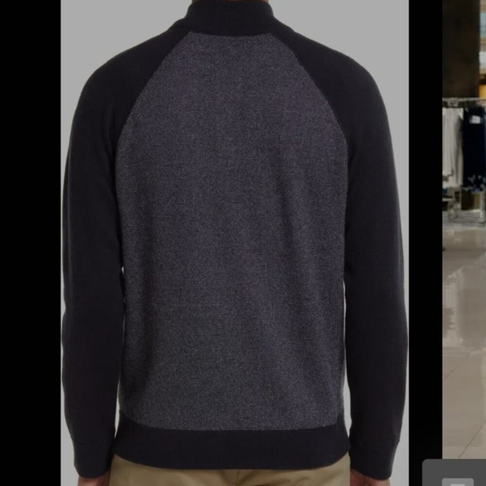 Vince Men's Birdseye Wool & Cashmere Henley Sweater size Large - Picture 2 of 9